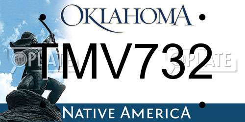 TMV732 Oklahoma License Plate