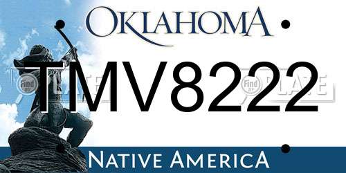 TMV8222 Oklahoma License Plate