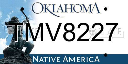 TMV8227 Oklahoma License Plate