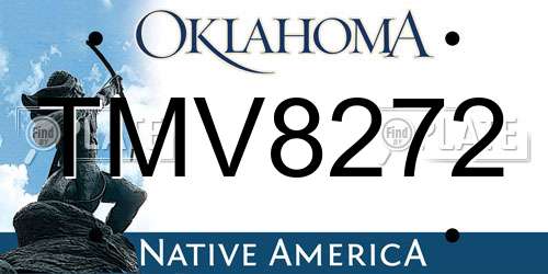 TMV8272 Oklahoma License Plate