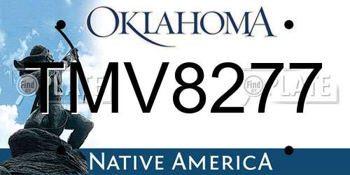 TMV8277 Oklahoma License Plate