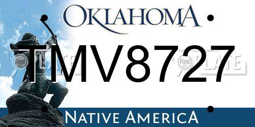 TMV8727 Oklahoma License Plate