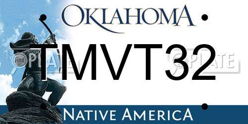 TMVT32 Oklahoma License Plate