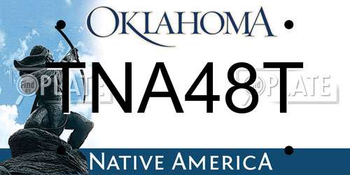 TNA48T Oklahoma License Plate