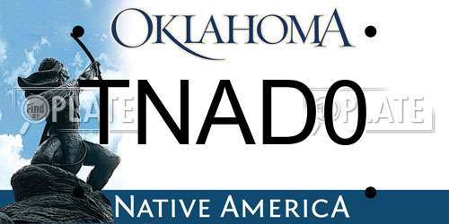 TNAD0 Oklahoma License Plate