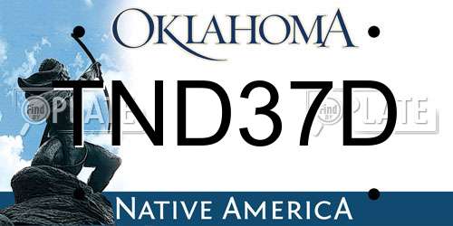 TND37D Oklahoma License Plate