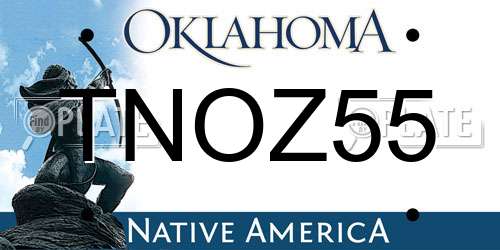 TNOZ55 Oklahoma License Plate