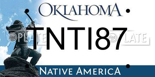 TNTI87 Oklahoma License Plate