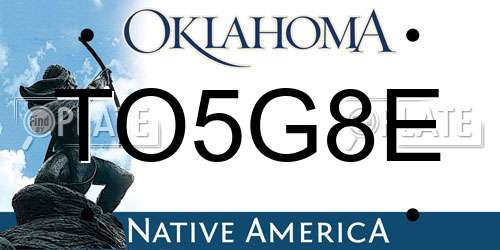 TO5G8E Oklahoma License Plate