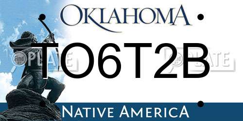 TO6T2B Oklahoma License Plate