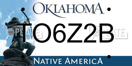 TO6Z2B Oklahoma License Plate