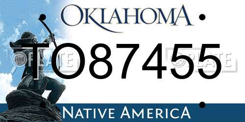 TO87455 Oklahoma License Plate