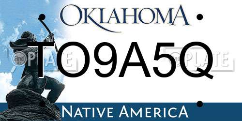 TO9A5Q Oklahoma License Plate
