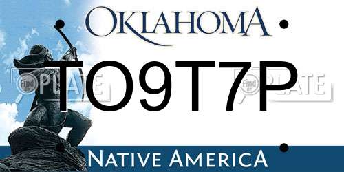 TO9T7P Oklahoma License Plate