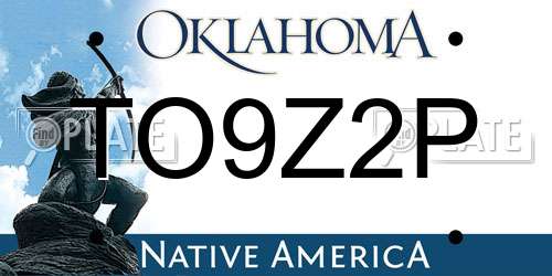 TO9Z2P Oklahoma License Plate
