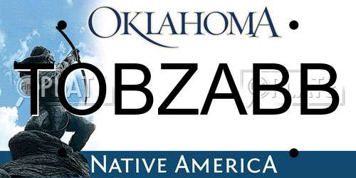 TOBZABB Oklahoma License Plate