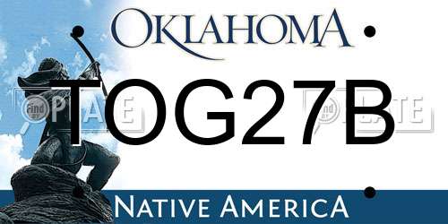 TOG27B Oklahoma License Plate