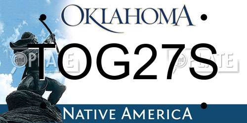TOG27S Oklahoma License Plate