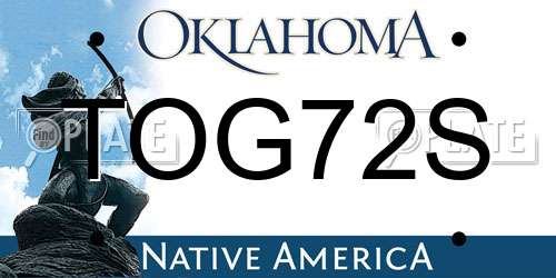 TOG72S Oklahoma License Plate