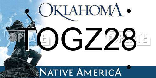 TOGZ28 Oklahoma License Plate