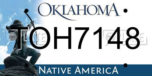 TOH7148 Oklahoma License Plate