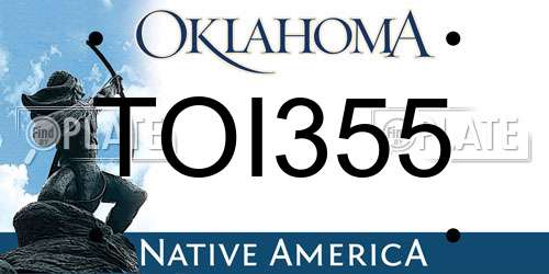 TOI355 Oklahoma License Plate