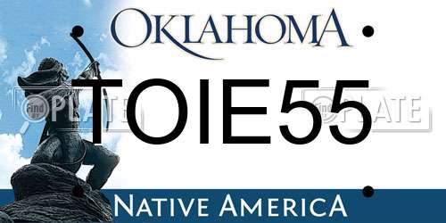TOIE55 Oklahoma License Plate