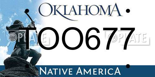 TOO677 Oklahoma License Plate