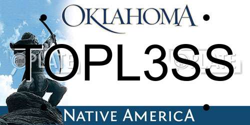 TOPL3SS Oklahoma License Plate
