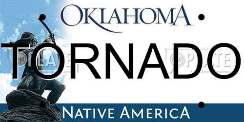 TORNADO Oklahoma License Plate