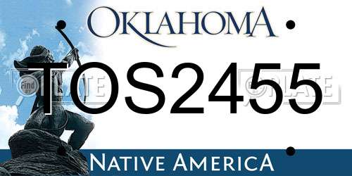 TOS2455 Oklahoma License Plate