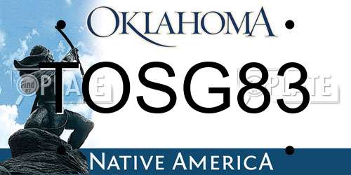 TOSG83 Oklahoma License Plate