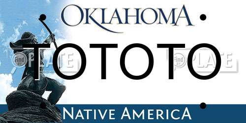 TOTOTO Oklahoma License Plate