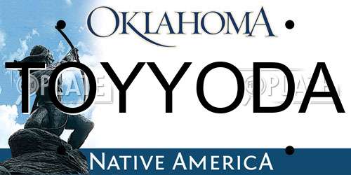 TOYYODA Oklahoma License Plate