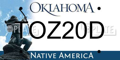 TOZ20D Oklahoma License Plate