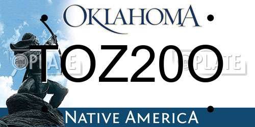 TOZ20O Oklahoma License Plate