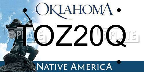 TOZ20Q Oklahoma License Plate