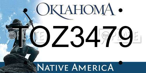 TOZ3479 Oklahoma License Plate