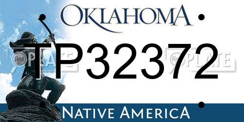 TP32372 Oklahoma License Plate