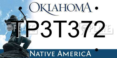 TP3T372 Oklahoma License Plate