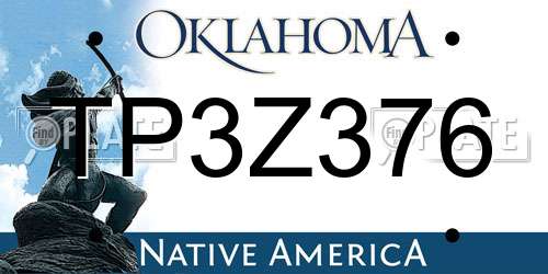 TP3Z376 Oklahoma License Plate