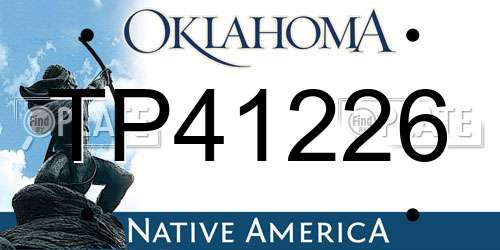 TP41226 Oklahoma License Plate