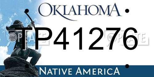 TP41276 Oklahoma License Plate