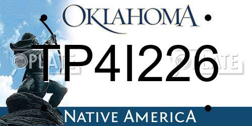 TP4I226 Oklahoma License Plate