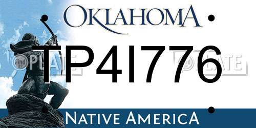 TP4I776 Oklahoma License Plate