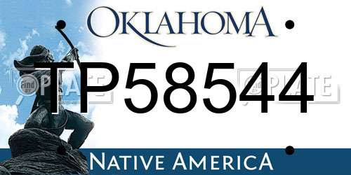 TP58544 Oklahoma License Plate