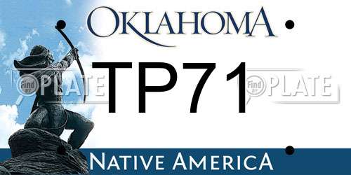 TP71 Oklahoma License Plate
