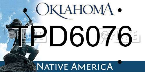 TPD6076 Oklahoma License Plate