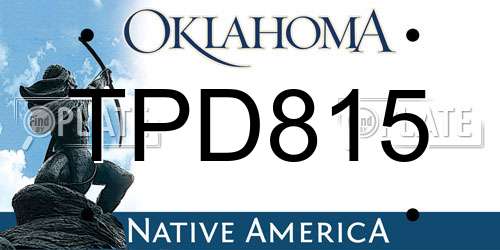 TPD815 Oklahoma License Plate