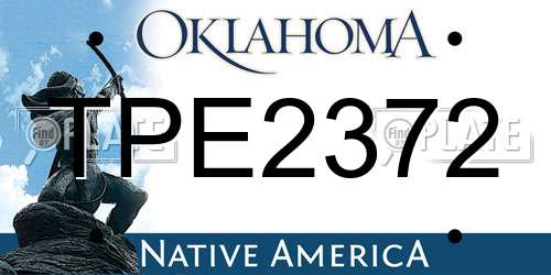 TPE2372 Oklahoma License Plate